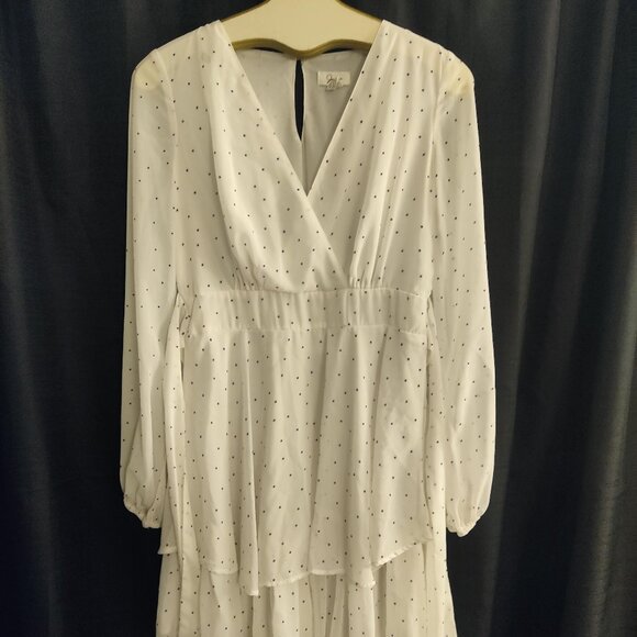 Japna White Polka Dot Dress Size L - Picture 2 of 4